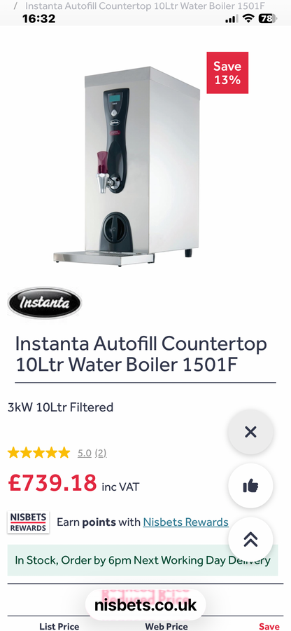 Instanta water Boiler
